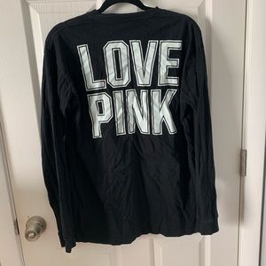 Black PINK Victoria’s Secret crew neck long sleeve shirt size medium